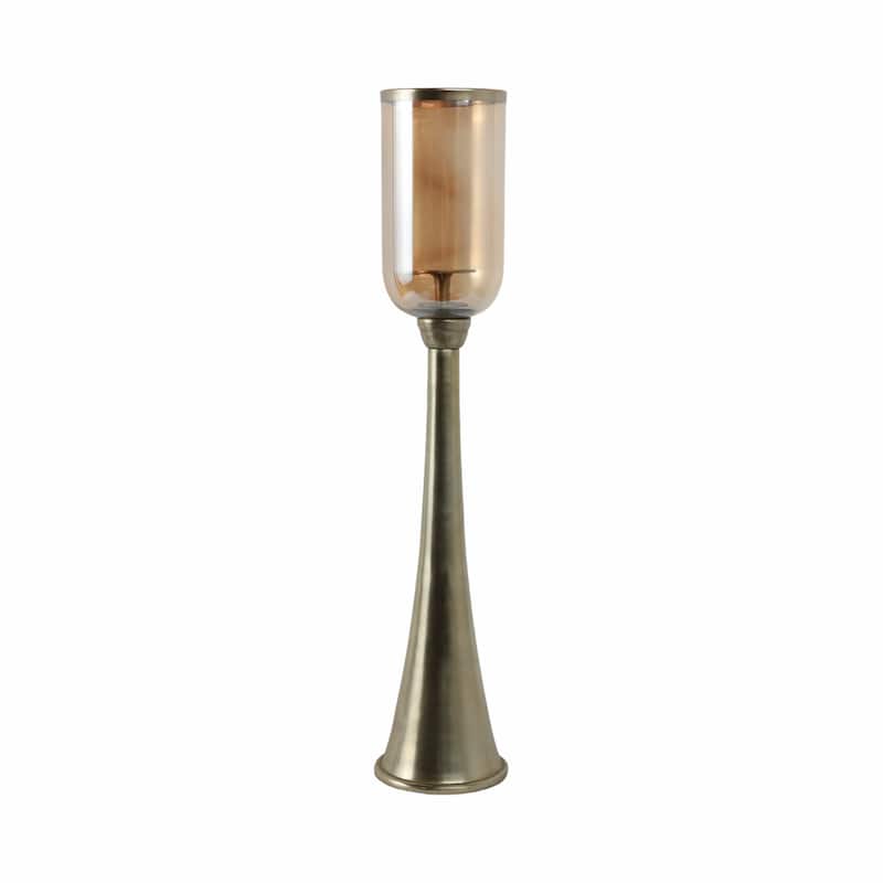 Modern Metal and Glass Floor Candle Stand for Pillar Candles