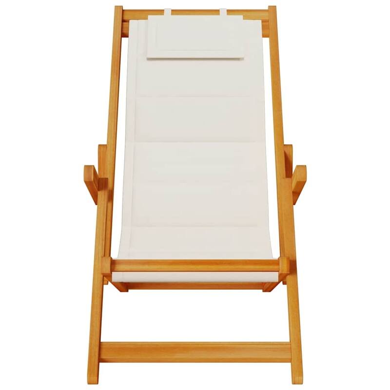 vidaXL Beach Chair 61.5 x 123 x 82cm Solid Acacia wood - 24.2 x 48.4 x 32.3 in