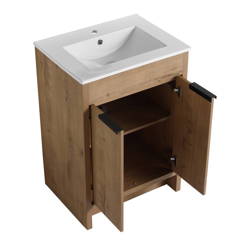 24" Bathroom Vanity with Ceramic Sink