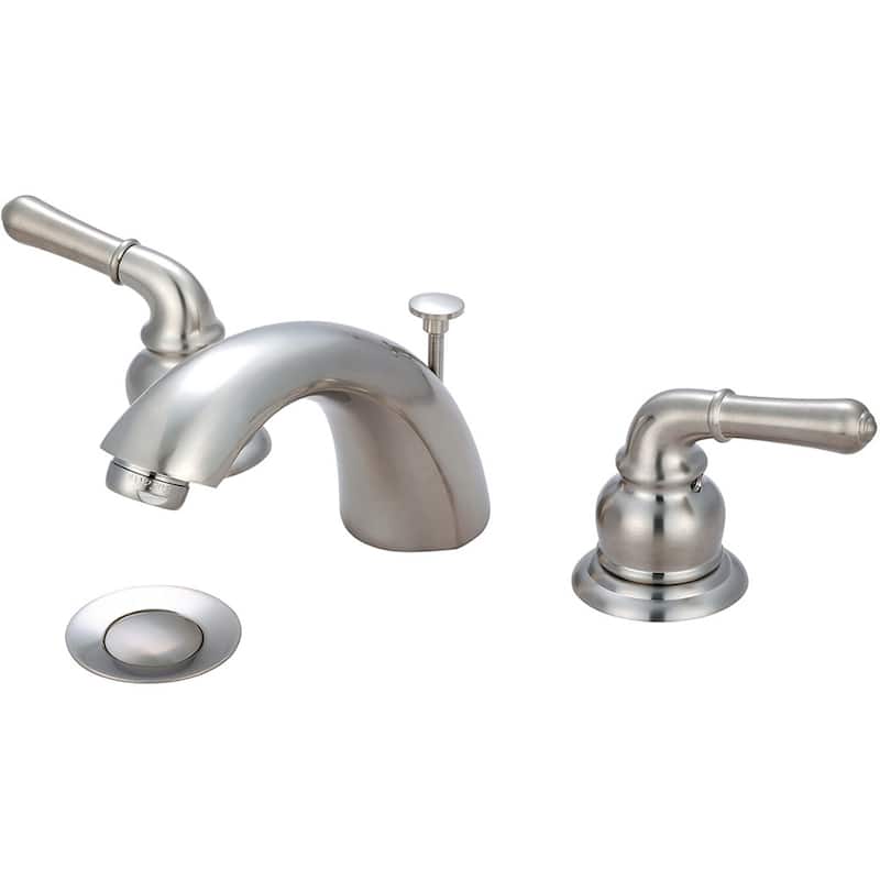 Olympia Faucets Accent 1.2 GPM Widespread Bathroom Faucet with C Style - Brushed Nickel
