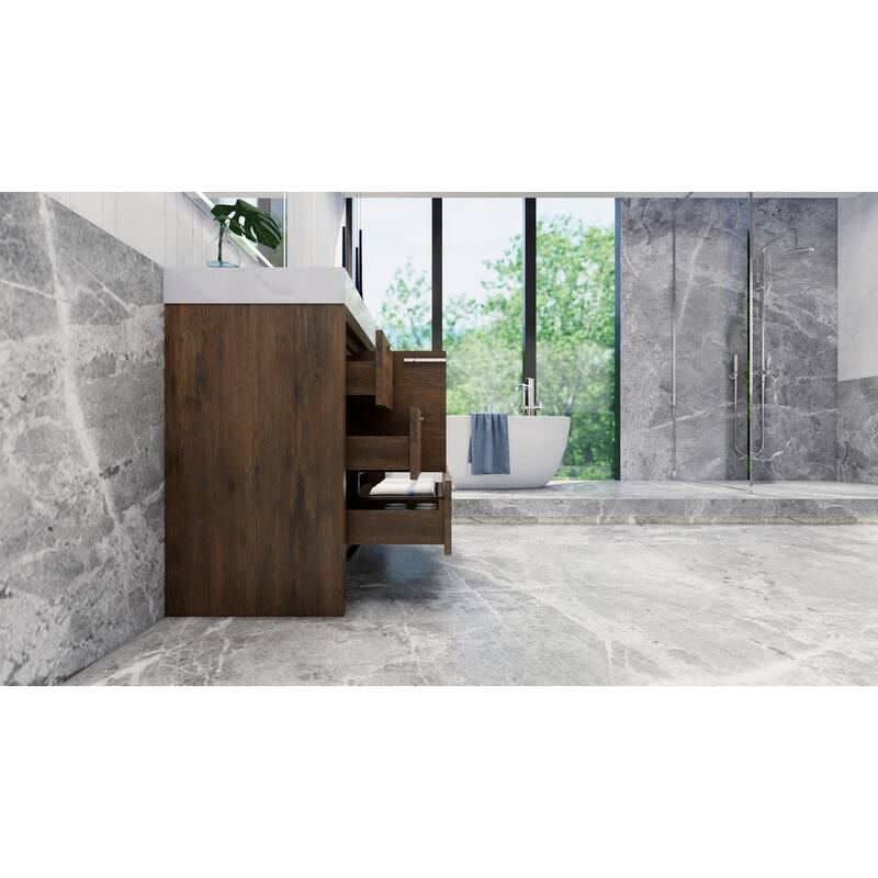 Dove 42'' Freestanding Vanity with Reinforced Acrylic Sink