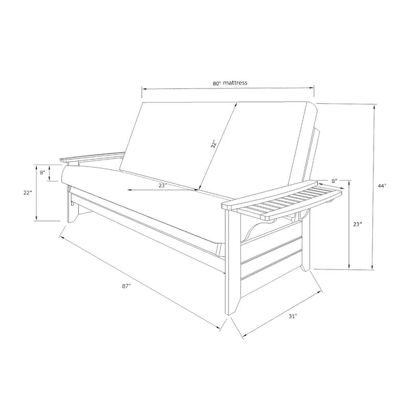Somette Phoenix Queen-size Futon Frame in Butternut Finish (Mattress not included)