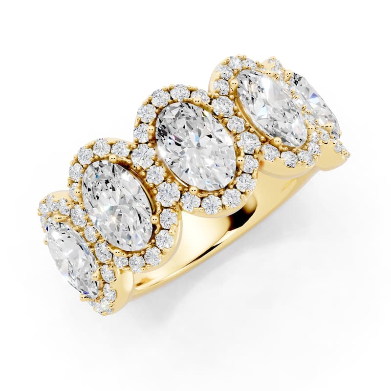 Auriya 14k Gold 2 1/2ctw Lab Grown Diamond Anniversary Ring (E-F VS) - Yellow - 9
