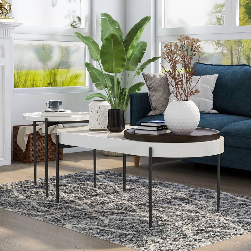 Wicklow Contemporary 47-inch Steel 2-Piece Table Set by Furniture of America