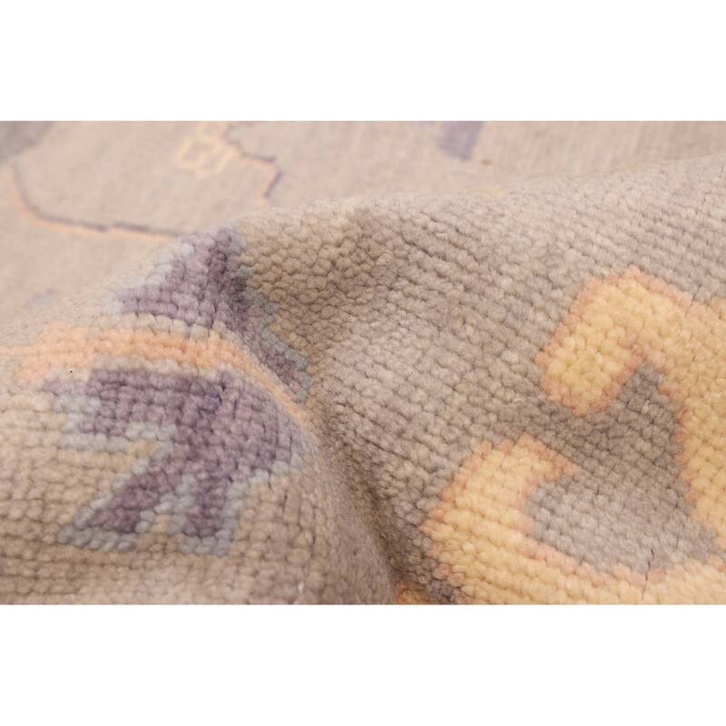 ECARPETGALLERY Hand-knotted Modern Oushak Grey Wool Rug - 8'0 x 9'10