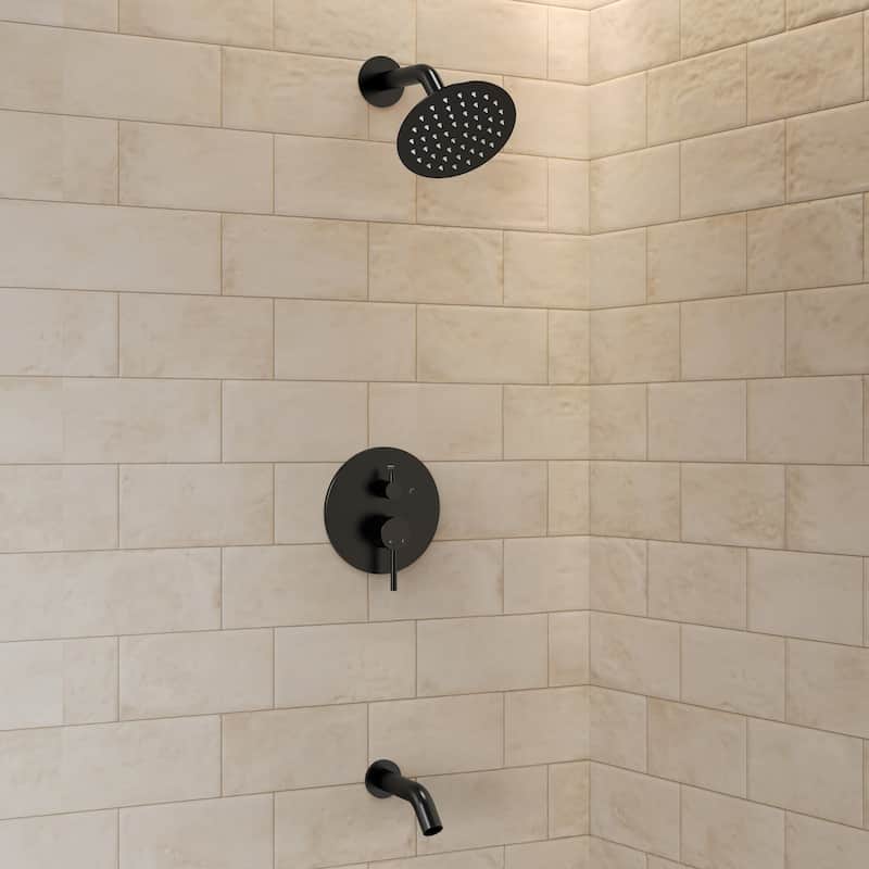 GRANDJOY Wall-Mount 2-Function Shower and Tub System with Pressure Balance Valve