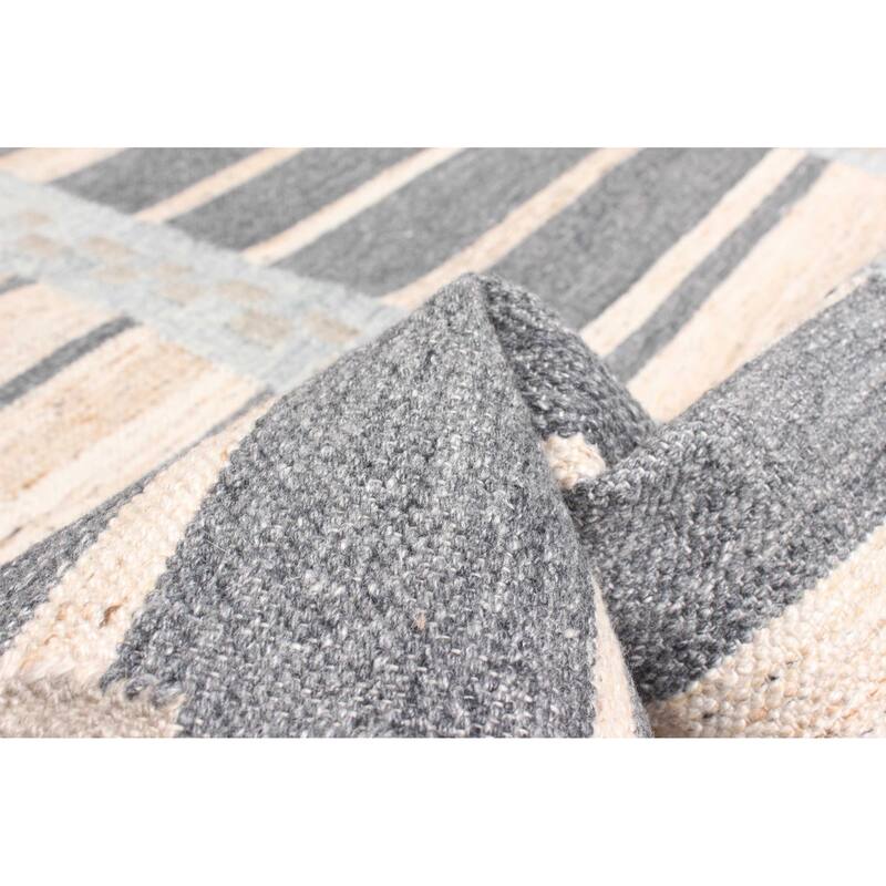 ECARPETGALLERY Flat-Weave Ankara FW Beige Wool Kilim - 5'4 x 7'8