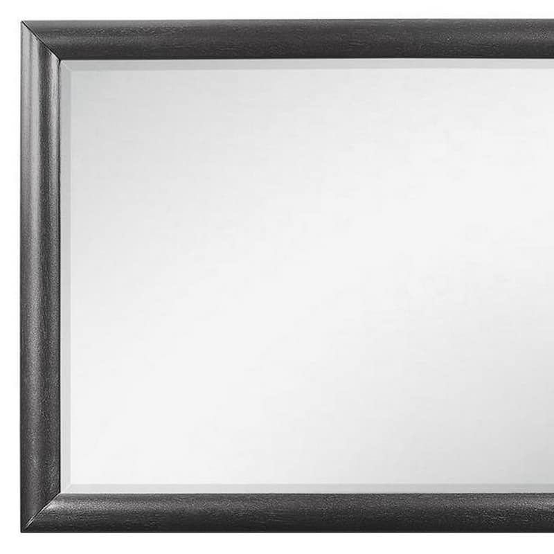 HomeRoots 35" Dark Gray Wood Framed Mounted Dresser Mirror