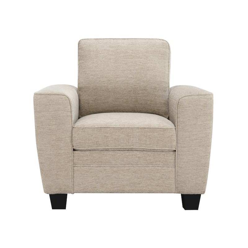 Furniture of America Maevy 3-Piece Taupe Chenille Sofa Set with Accent Pillows