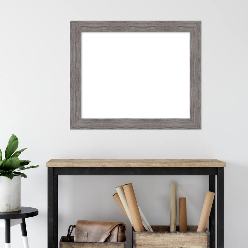 Amanti Art Pinstripe Plank Grey Framed Dry Erase Magnetic Board