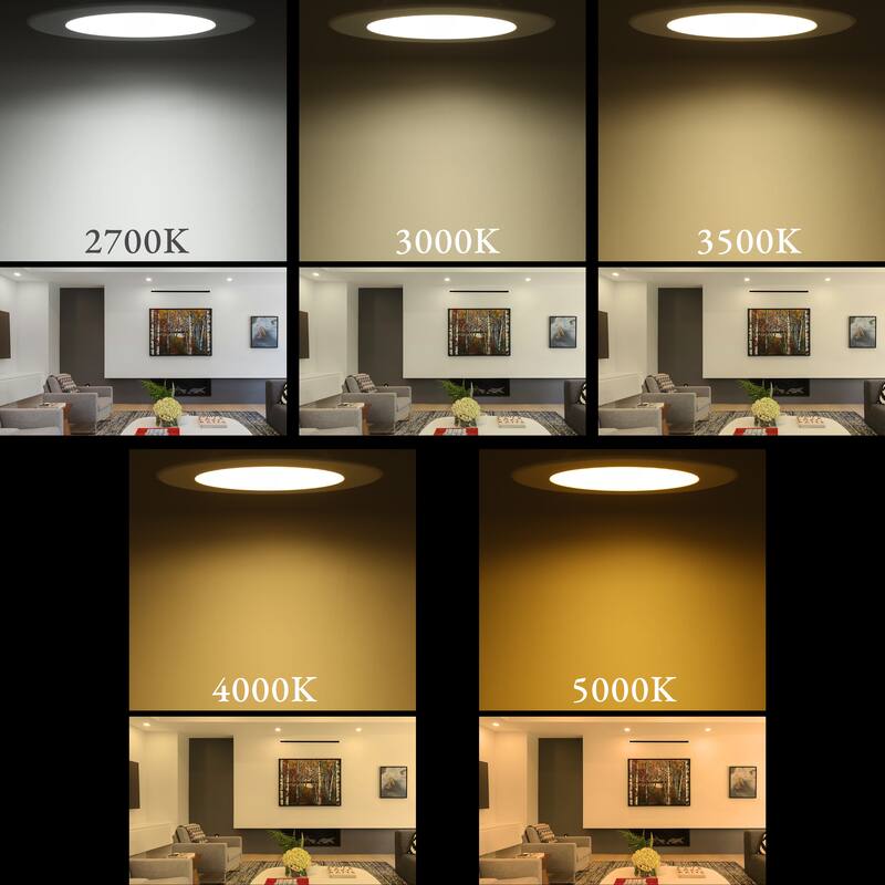 Flush Mount Round Ceiling Light 7.4" Wide 5CCT Dimmable Recessed Lighting