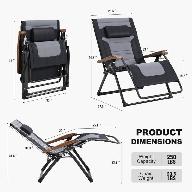 PURPLE LEAF Patio Chaise Lounge Outdoor Beach Pool Sunbathing Lawn Lounger Recliner Chair