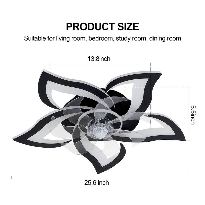 Dimmable 7 Blade Modern Ceiling Fan with Lights and Remote, 6 Speed Reversible Blades with Timing
