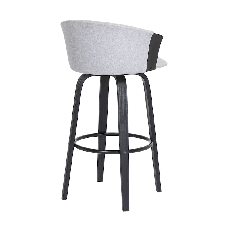 Diana Upholstered Wood Bar or Counter Height Swivel Stool