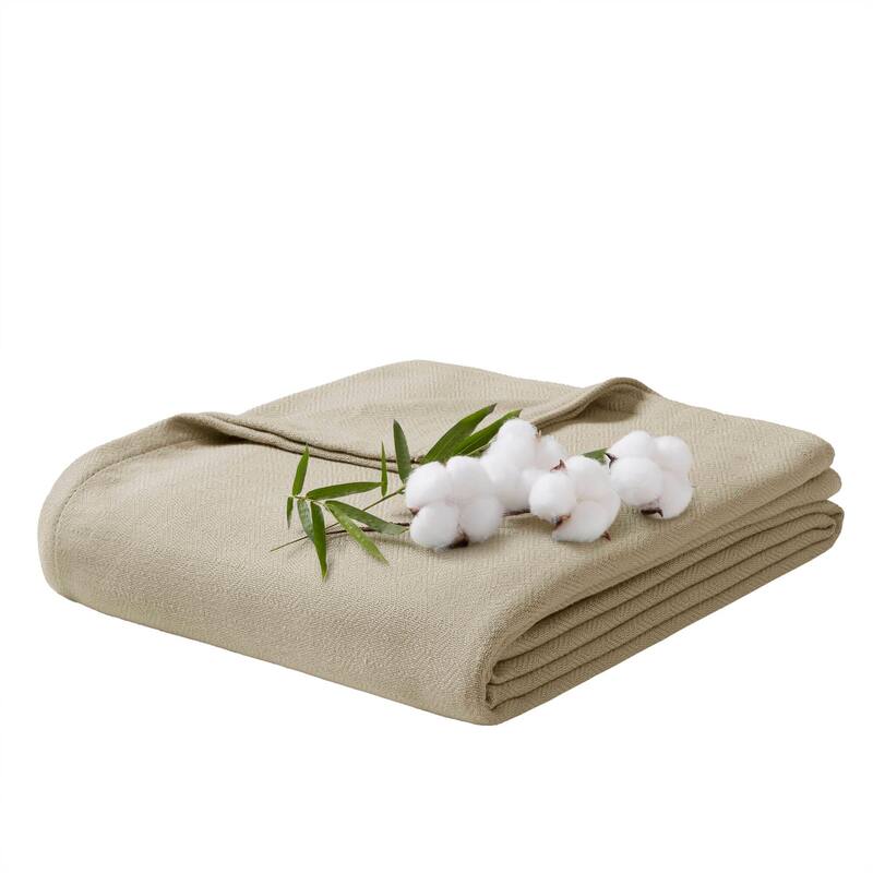 Chelsea Square Rayon from Bamboo Cooling Cotton Lightweight Blanket for Summer Spring