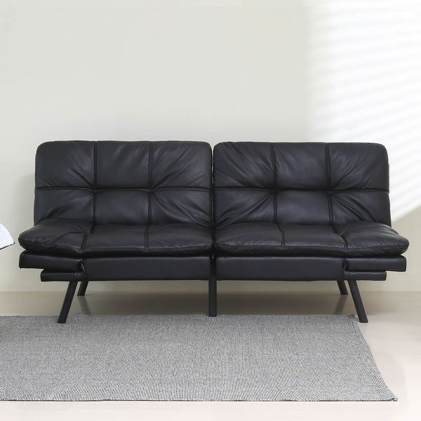 71 Convertible Memory Foam Futon Couch Bed Modern Suede Leather Folding Sleeper Sofa for Living Room Bedroom or Office. On Sale Bed Bath Beyond 38314032
