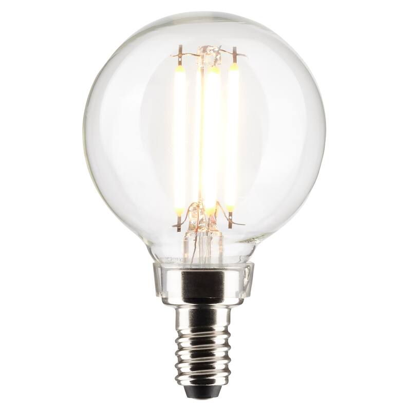 4 Watt G16.5 LED Clear Candelabra Base 2700K 350 Lumens 120 Volt 2-Pack