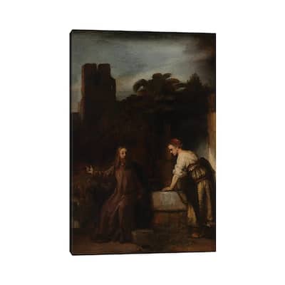 iCanvas "Christ and the Woman of Samaria, c.1655 " by Rembrandt van Rijn Canvas Print