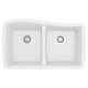 preview thumbnail 1 of 51, Karran Undermount Quartz Double Bowl Kitchen Sink White