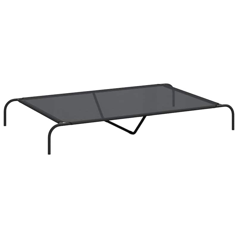 vidaXL Elevated Dog Bed Raised Dog Cot Puppy Sleeping Bed Black Textilene