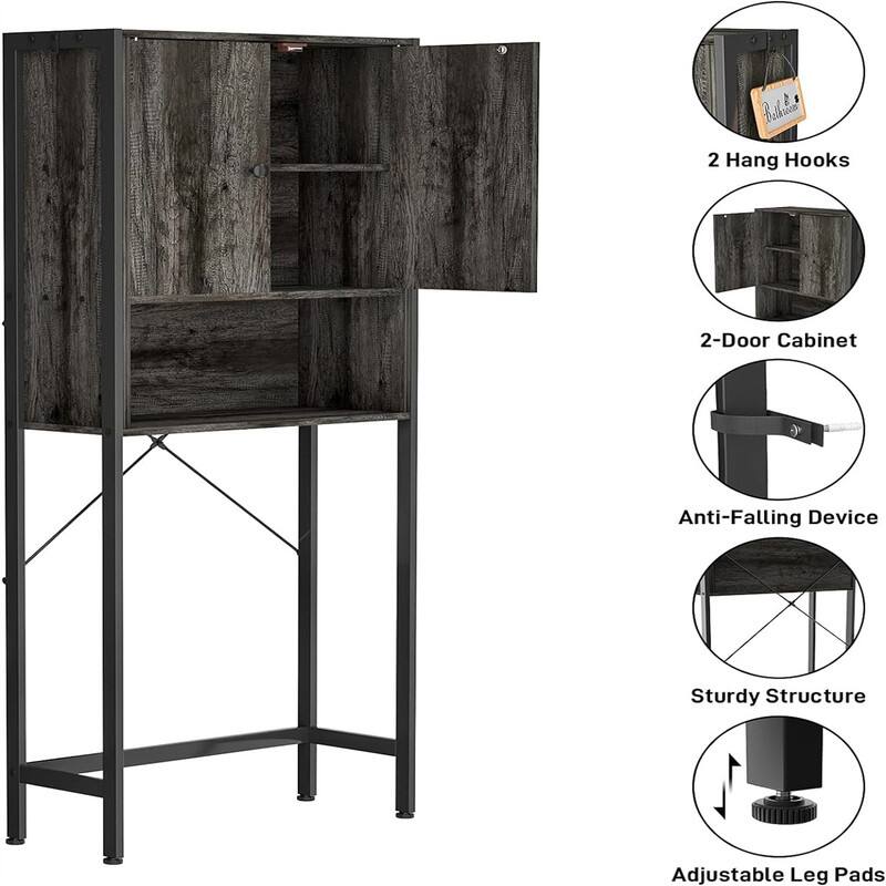 Over The Toilet Storage - 9.4"D x 24.8"W x 63.7"H
