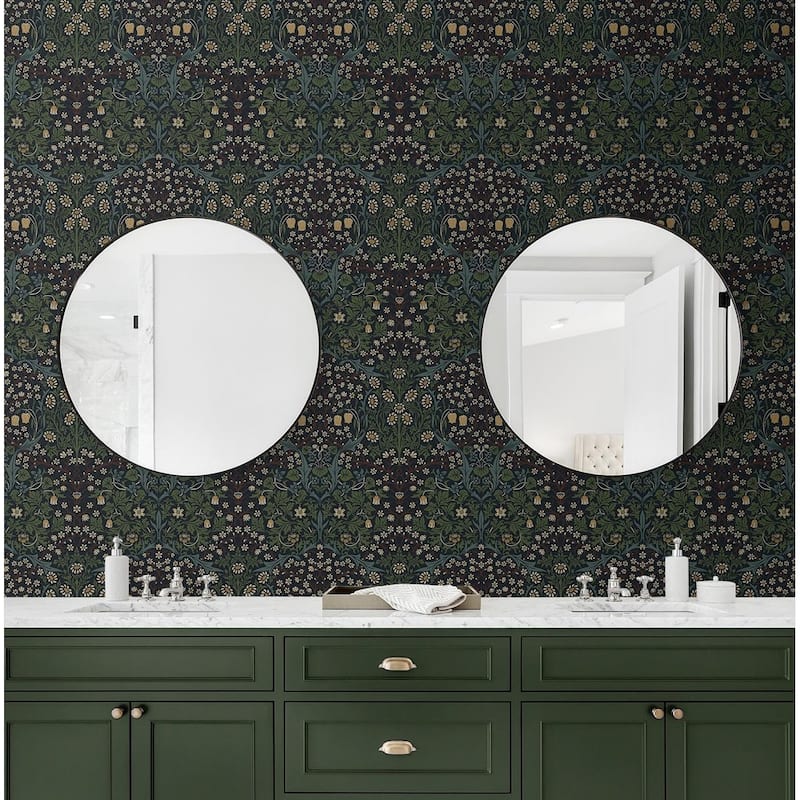 Seabrook Designs Victorian Garden Floral Prepasted Wallpaper
