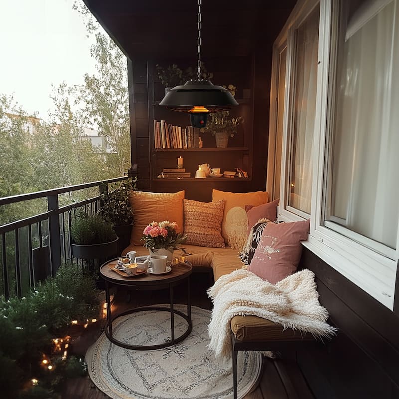 1500W Electric Outdoor Hanging Patio Heater with Remote Control