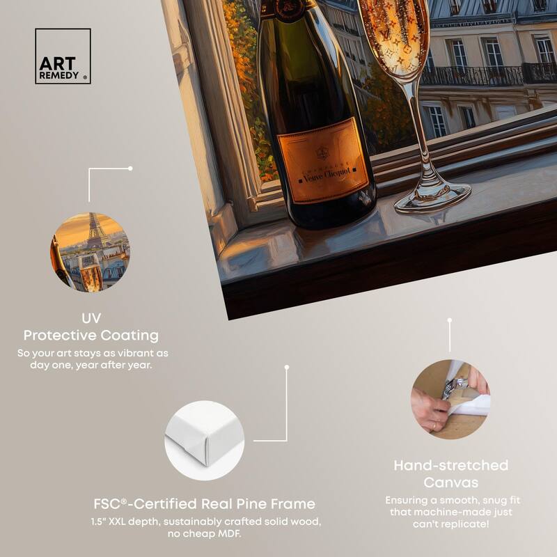 Classy Drink in Paris Canvas by Art Remedy, Gallery Wrapped