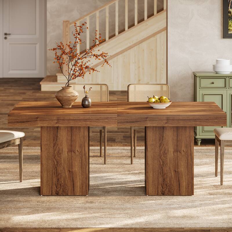 39" Farmhouse Square Pedestal Dining Table for Dining Room/ Kitchen - 39" W x 39" D x 31.5" H