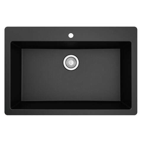 Karran Top Mount 33 in. Large Single Bowl Quartz Kitchen Sink