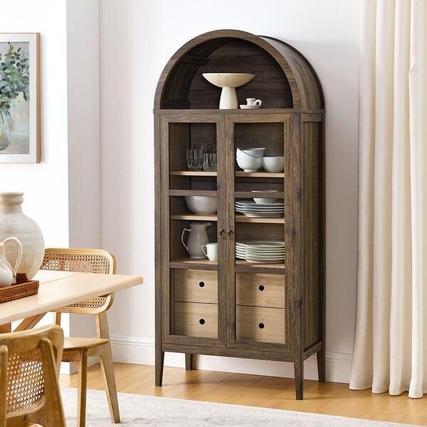 Round top curio cabinet discount