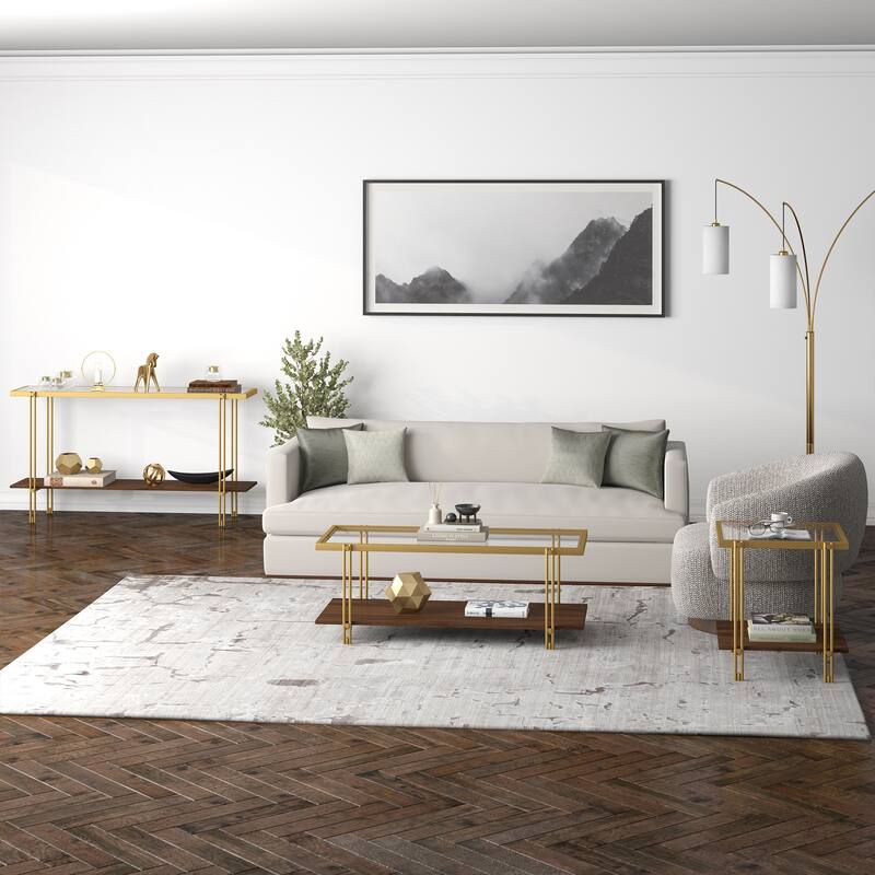 Inez Steel and Glass Console Table