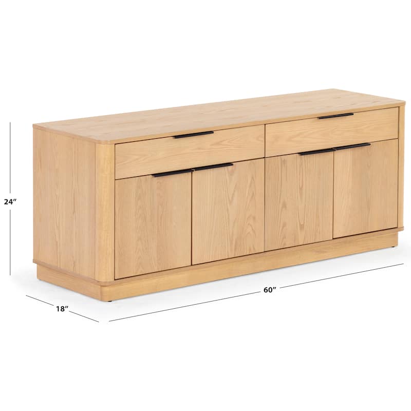 SAFAVIEH Couture Gabrietta 2 Drawer Wood TV Stand - 60"W x 18"D x 24"H
