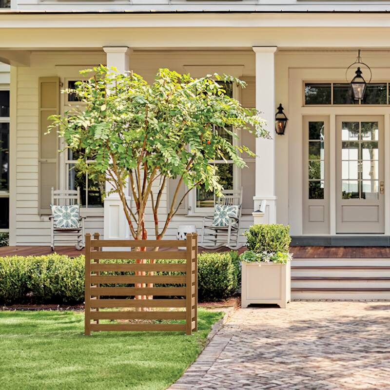 LUE BONA 38 in. x 46 in. Garden Fence Panels Outdoor 2 Panels Recycled Plastic Privacy Air Conditioner Fence