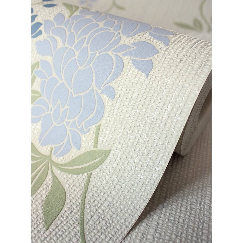 Fine Decor Aisla Blue Wisteria Wallpaper