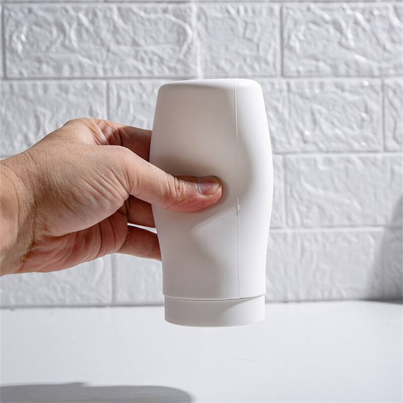 1Pc Silicone Divided Bottle Squeeze Type Soap Dispenser - White
