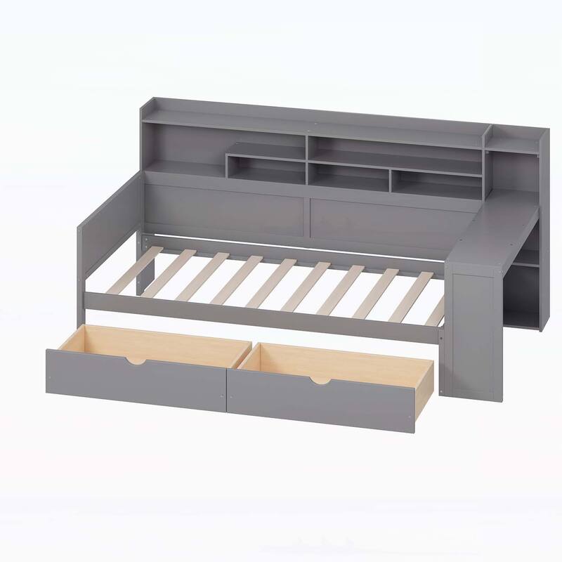Daybed with Smart Storage and Efficient Study Desk for Space Optimization