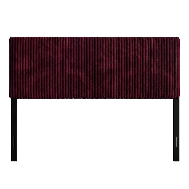 CraftPorch Corduroy Modern Upholstered Pleated Velvet Headboard - Red - King