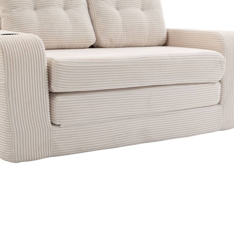 Convertible Sofa Bed, Expandable double Sofa Bed, 2 in 1 Convertible Sofa Bed, Fold Out Floor Couch with Pillows