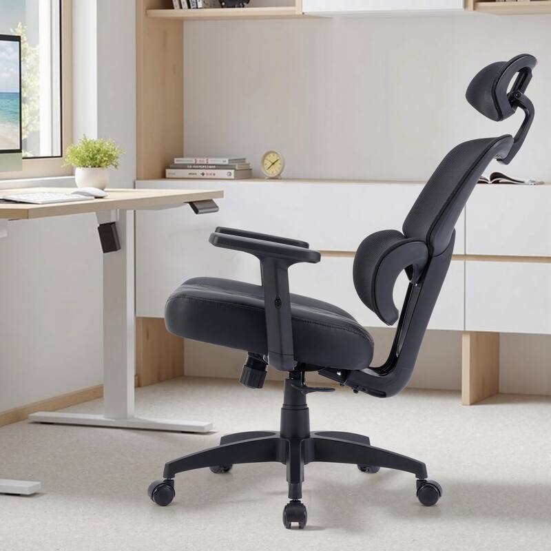 Javlergo Swivel High Back Mesh Office Chair with Adjustable Headrest Armrest