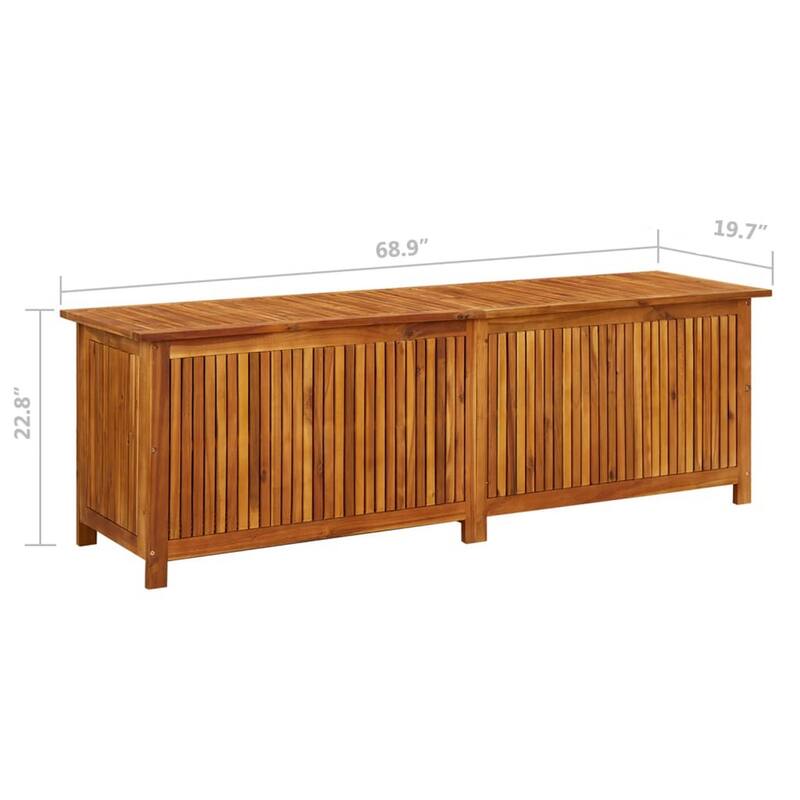 Outdoor Storage Box, Waterproof PE Bag, 69 Inch Brown Acacia Wood