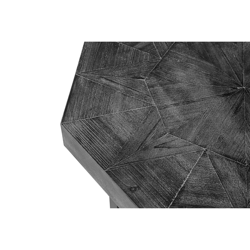 Rustic Farmhouse Coffee Table Octagonal Coffee Table with Joined Tabletop and Cross-Leg Design, for Living Room
