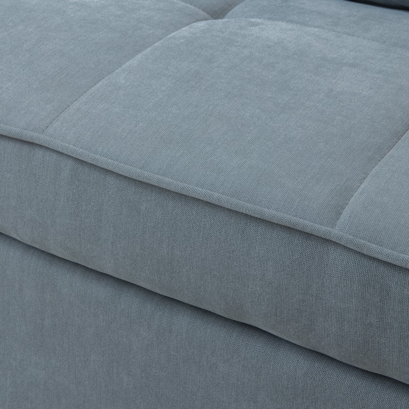 Chenille fabric pull-out sofa bed with adjustable armrests