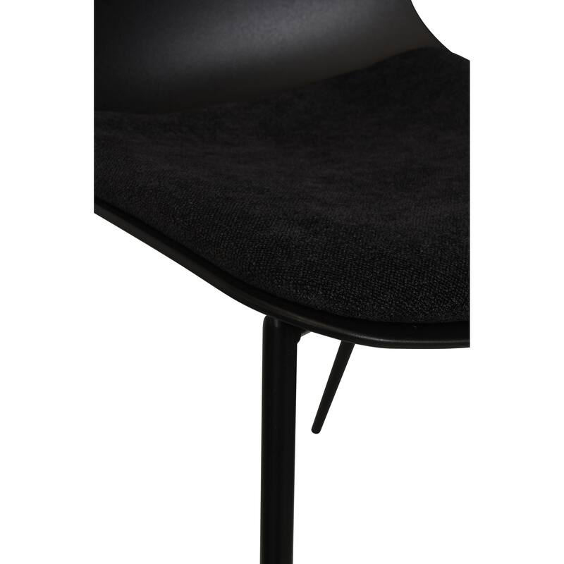 Set of 2 Plastic Dining Side Chairs Padded Cushion For Party Office Kitchen Rental Restaurant Metal Legs Indoor Outdoor Patio