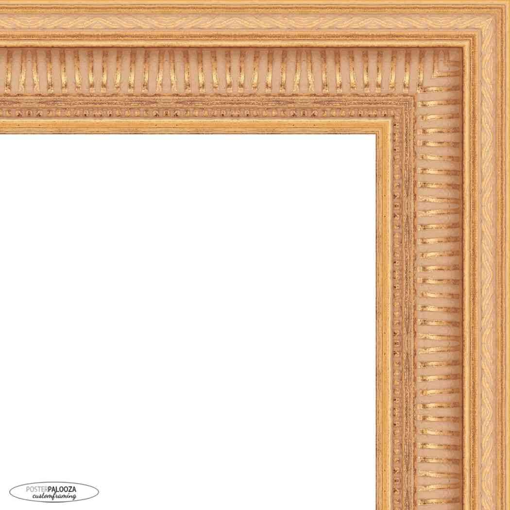 38x26 Traditional Gold Complete Wood Picture Frame with UV Acrylic, Foam Board Backing, & Hardware