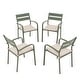 preview thumbnail 9 of 8, Outdoor Stackable Aluminum Dining Chair with Cushion (Set of 4)