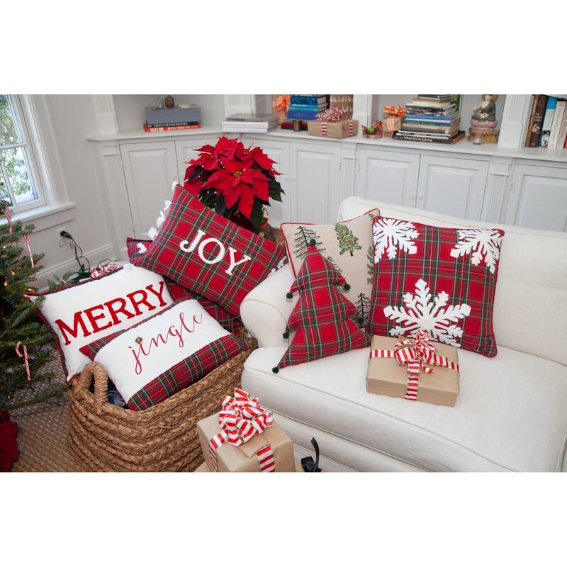 Merry Embroidered Pillow