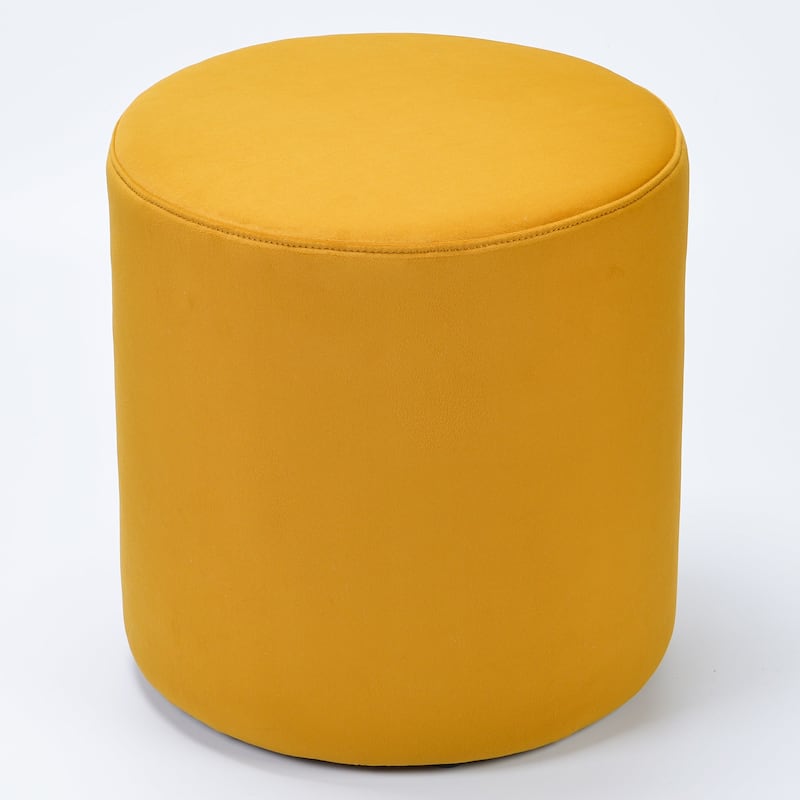 KINWELL Round Upholstered Pouf Ottoman Footrest