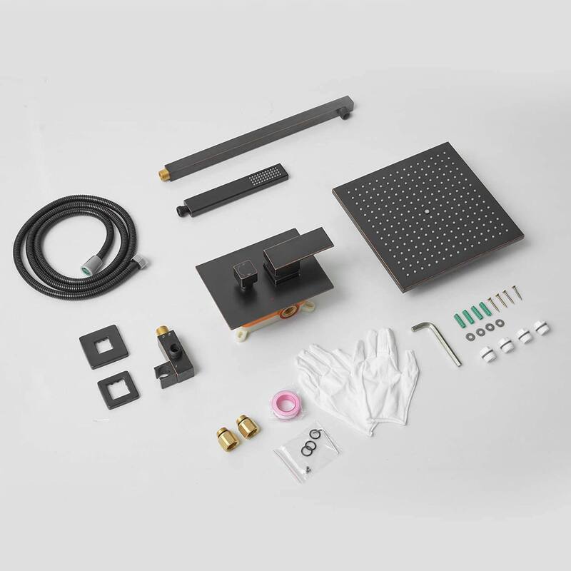 10" Square Bathroom Shower Combo Set - 19.09"D x 14.96"H x 13.98"W