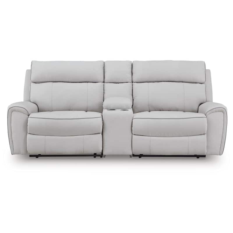 Signature Design by Ashley Grafton Pike Gray 3-Piece Power Reclining Sectional - 97" W x 41" D x 43" H
